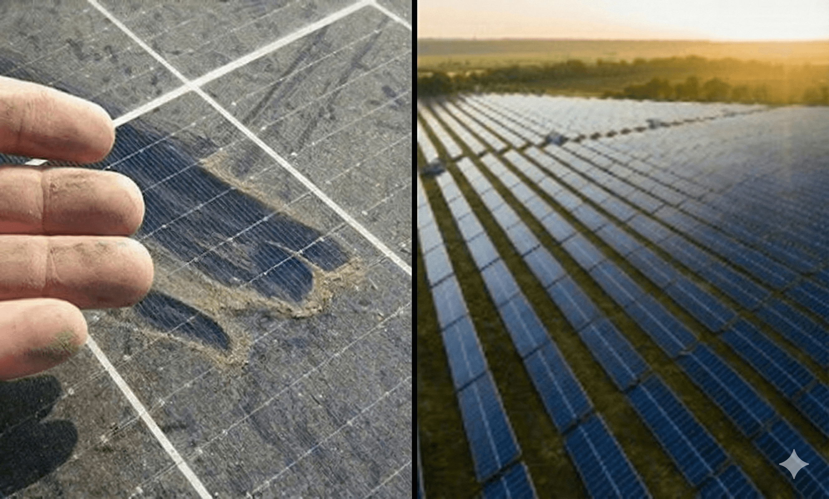 Limpeza de Painéis Solares - Antes e Depois